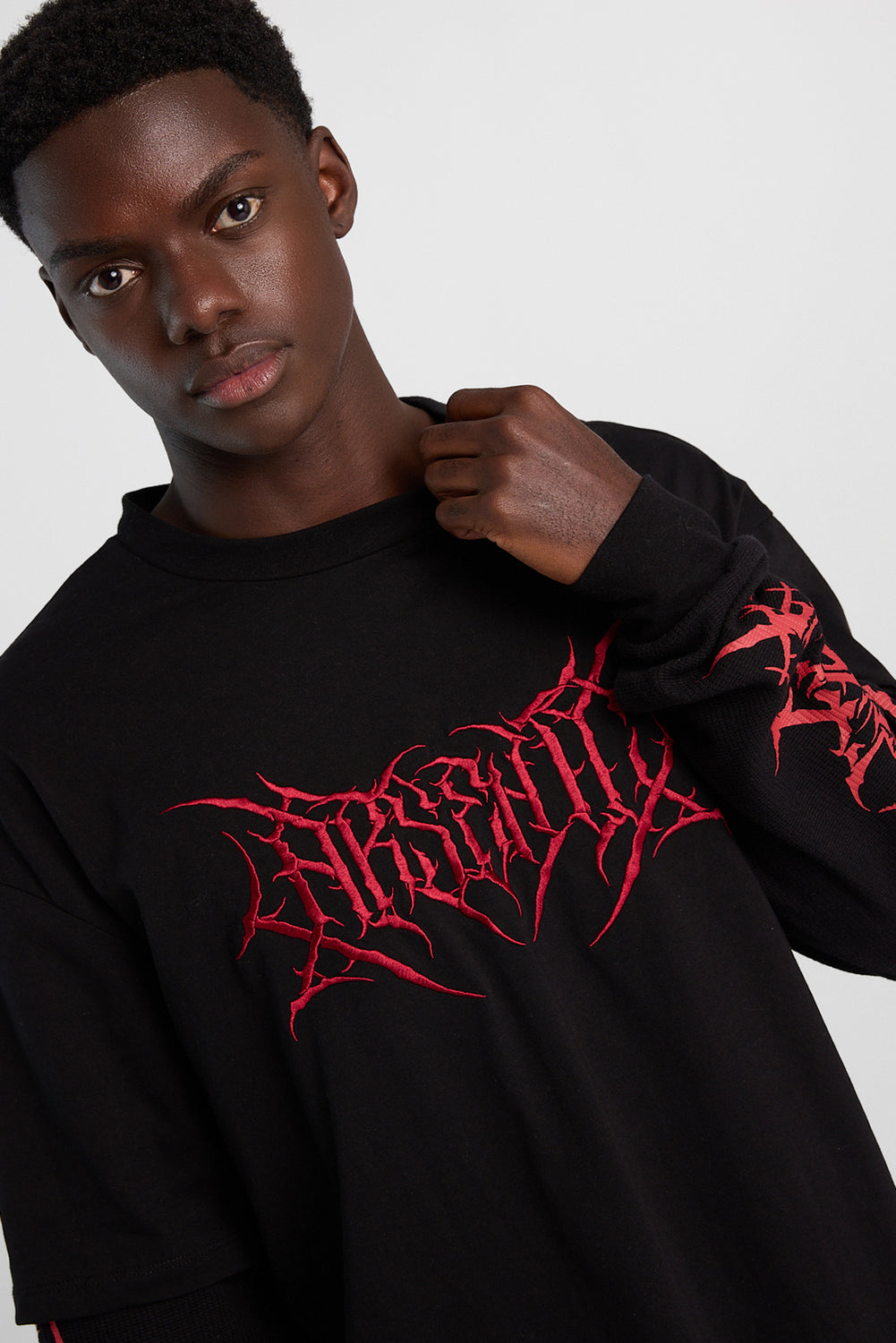 T-shirt superposé à manches longues à logo Arsenic T-shirt superposé à manches longues à logo Arsenic