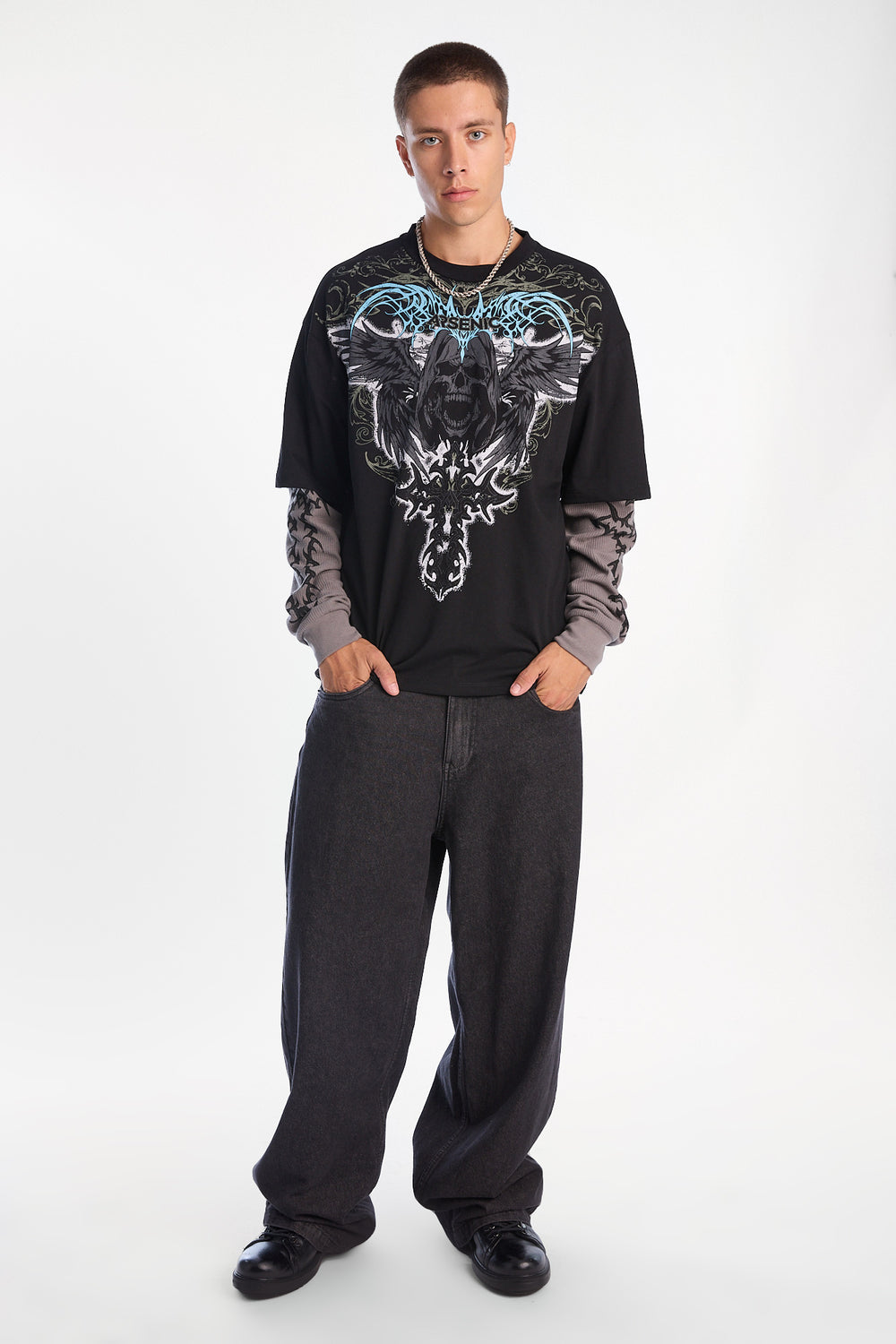 Arsenic Grim Reaper Long Sleeve 2-Fer Tee Arsenic Grim Reaper Long Sleeve 2-Fer Tee