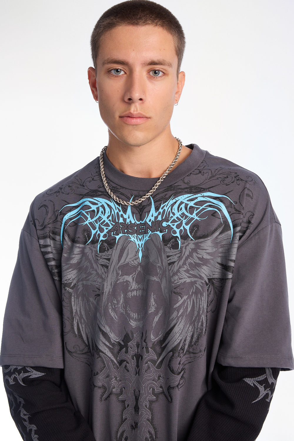 T-shirt superposé à manches longues imprimé faucheur Arsenic T-shirt superposé à manches longues imprimé faucheur Arsenic