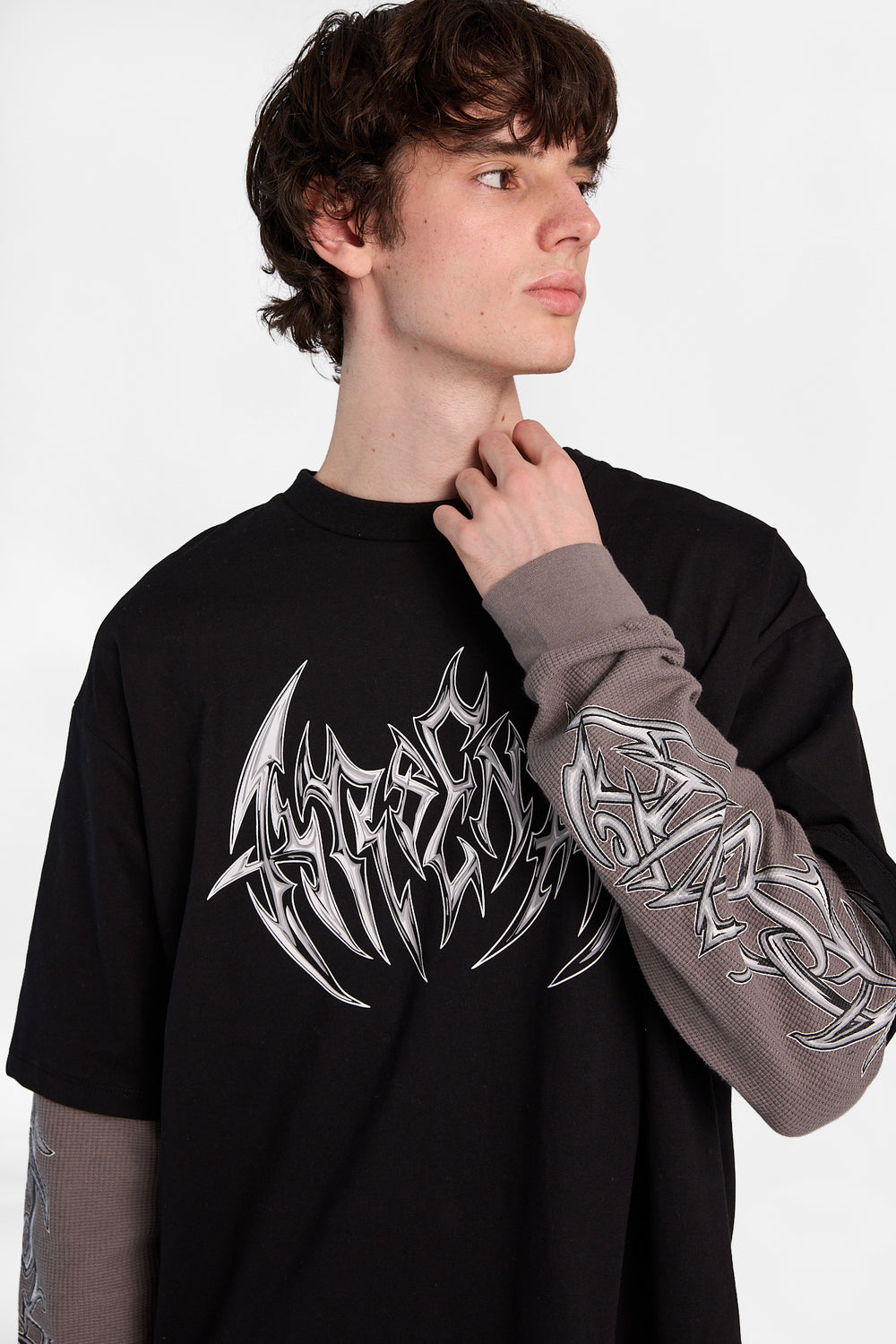 Arsenic Gothic Logo Long Sleeve 2-Fer Tee Arsenic Gothic Logo Long Sleeve 2-Fer Tee