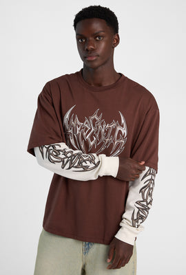 Arsenic Gothic Logo Long Sleeve 2-Fer Tee