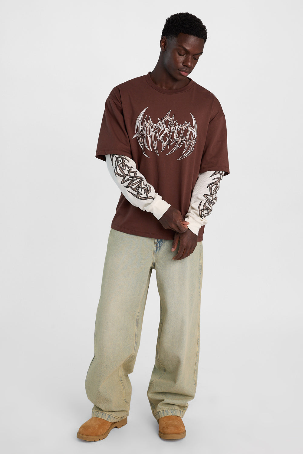 Arsenic Gothic Logo Long Sleeve 2-Fer Tee Arsenic Gothic Logo Long Sleeve 2-Fer Tee