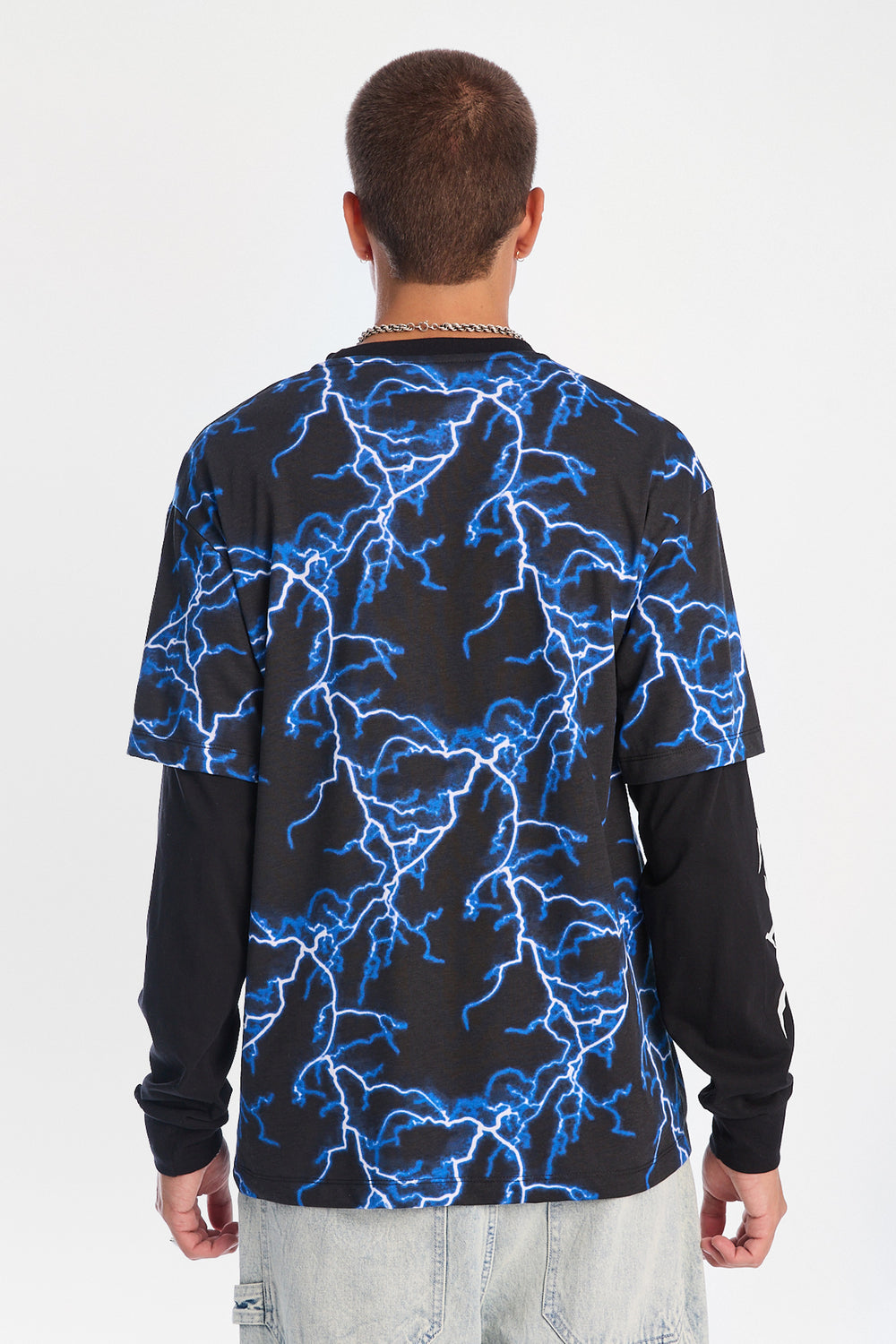 Arsenic Lightning Graphic Long Sleeve 2-Fer Tee Arsenic Lightning Graphic Long Sleeve 2-Fer Tee
