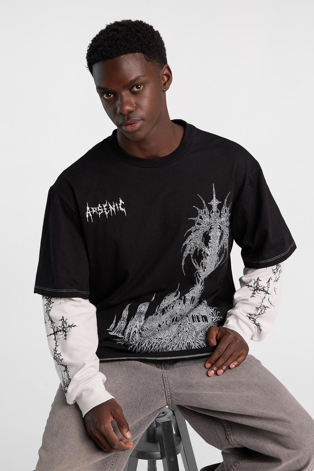 T-shirt superposé à manches longues imprimé Arsenic T-shirt superposé à manches longues imprimé Arsenic