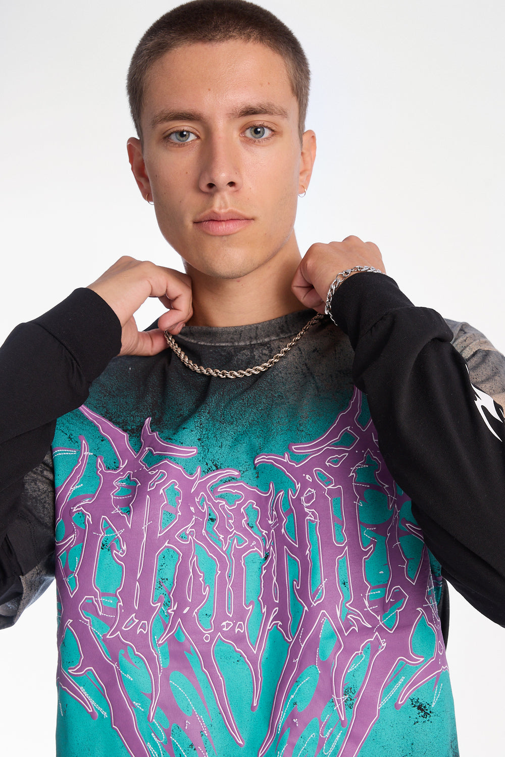 Arsenic Graphic Washed Long Sleeve 2-Fer Tee Arsenic Graphic Washed Long Sleeve 2-Fer Tee