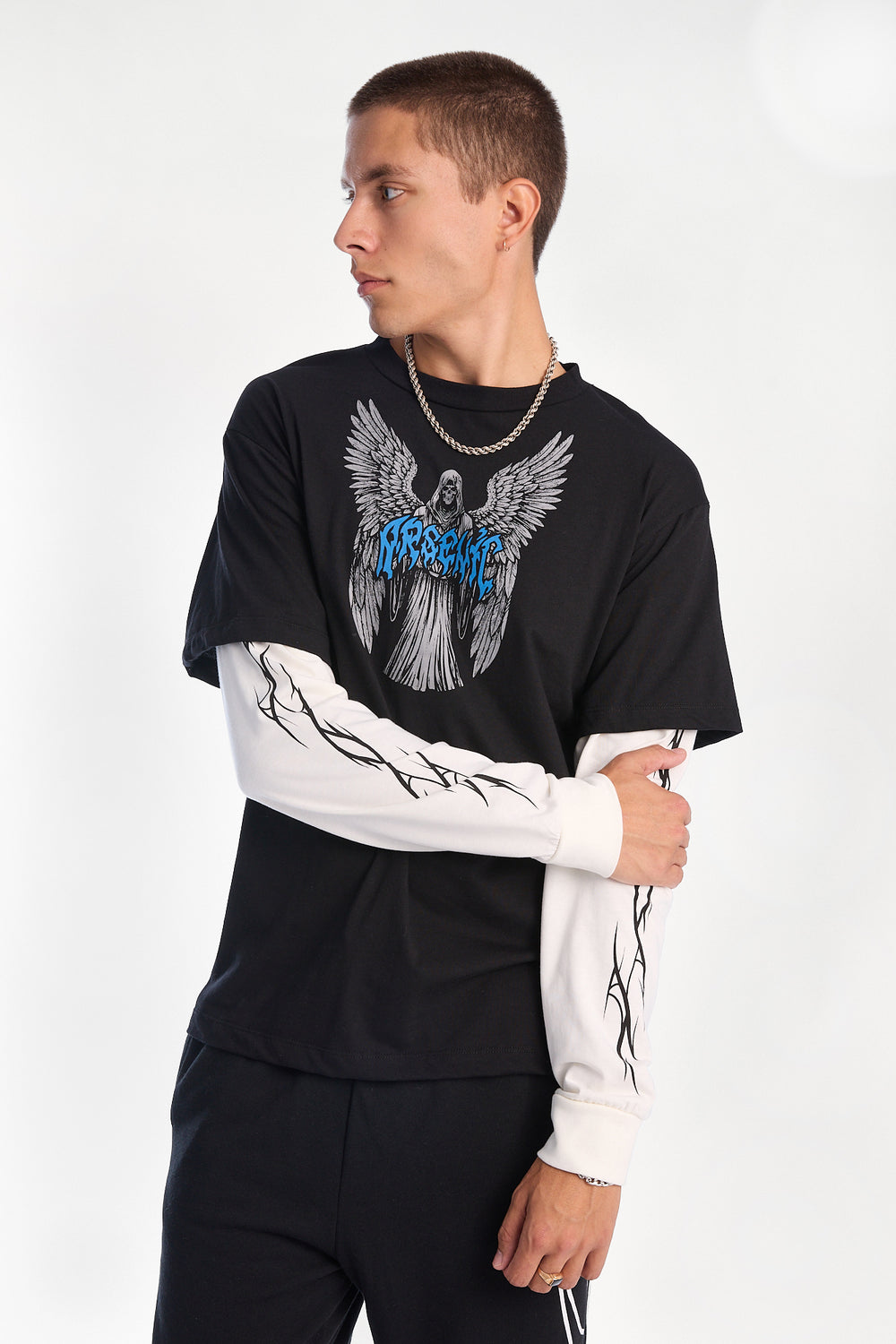 Arsenic Reaper Angel Long Sleeve 2-Fer Tee Arsenic Reaper Angel Long Sleeve 2-Fer Tee