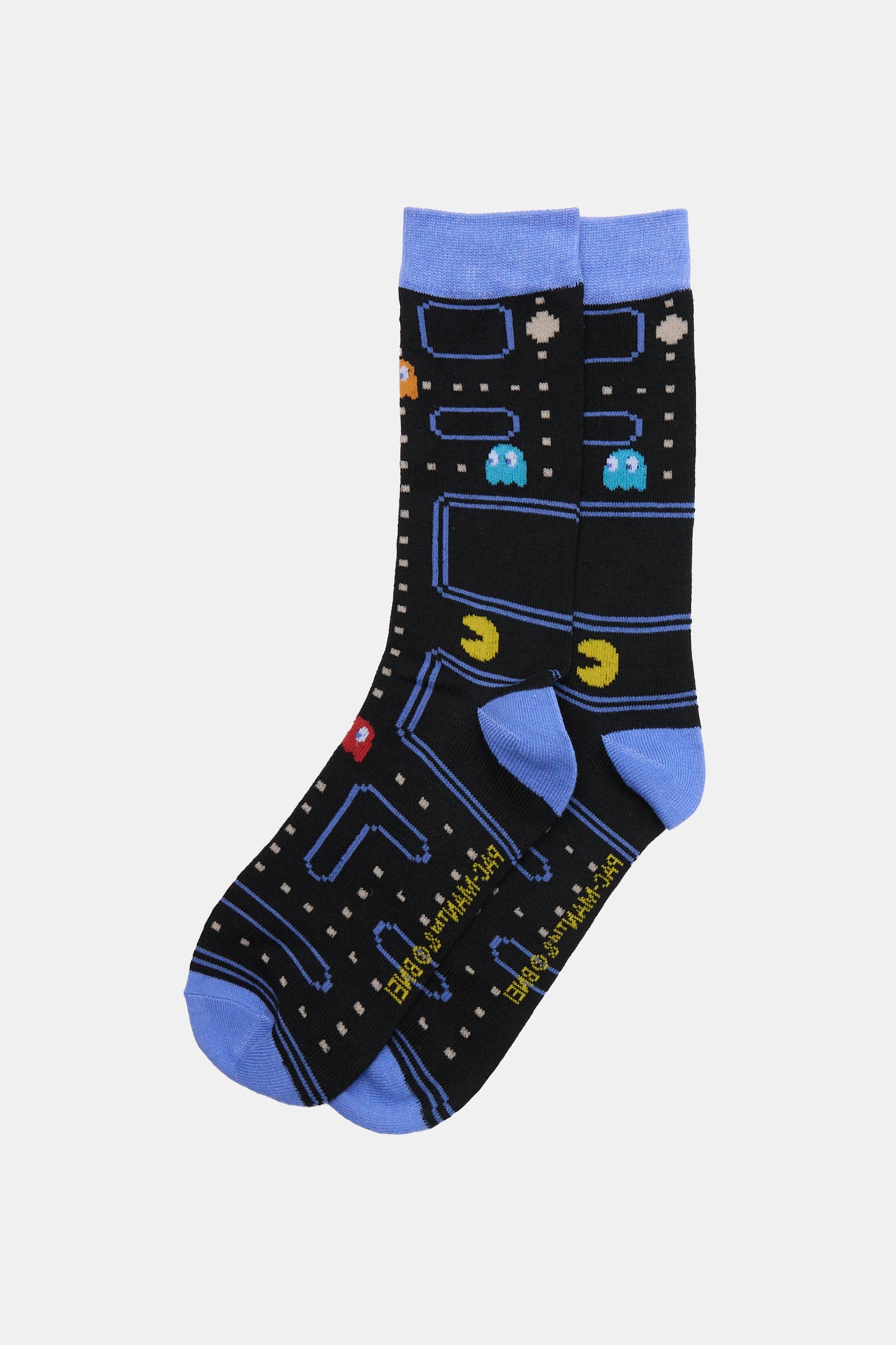 Mens Pac-Man Crew Socks - Blue / O/S