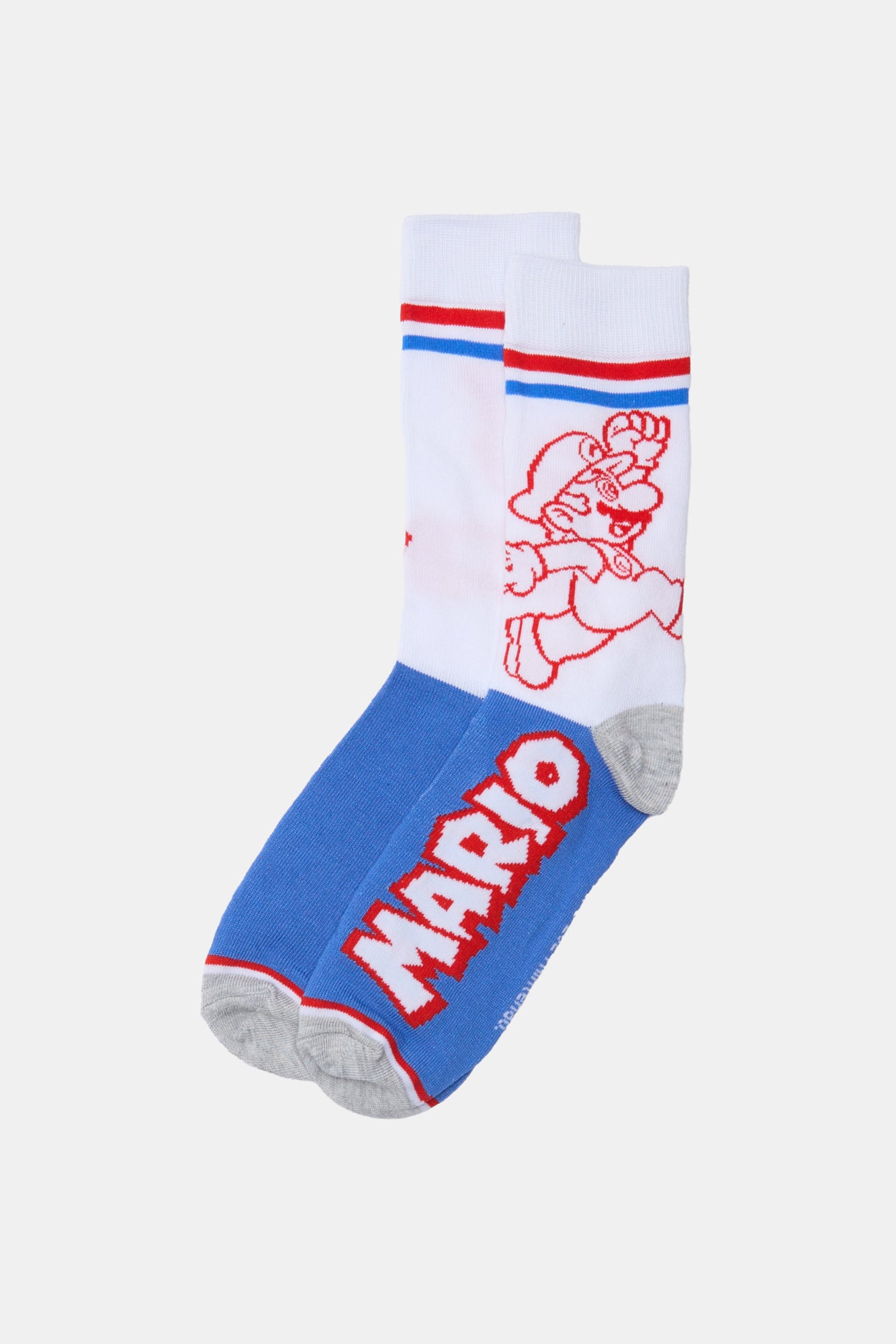 Mens Super Mario Crew Socks - White / O/S