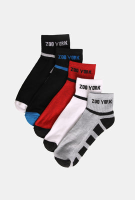 Zoo York Mens 5-Pack Logo Ankle Socks