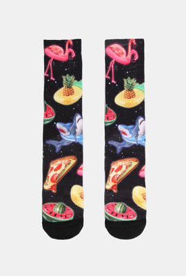 Zoo York Mens Printed Crew Socks