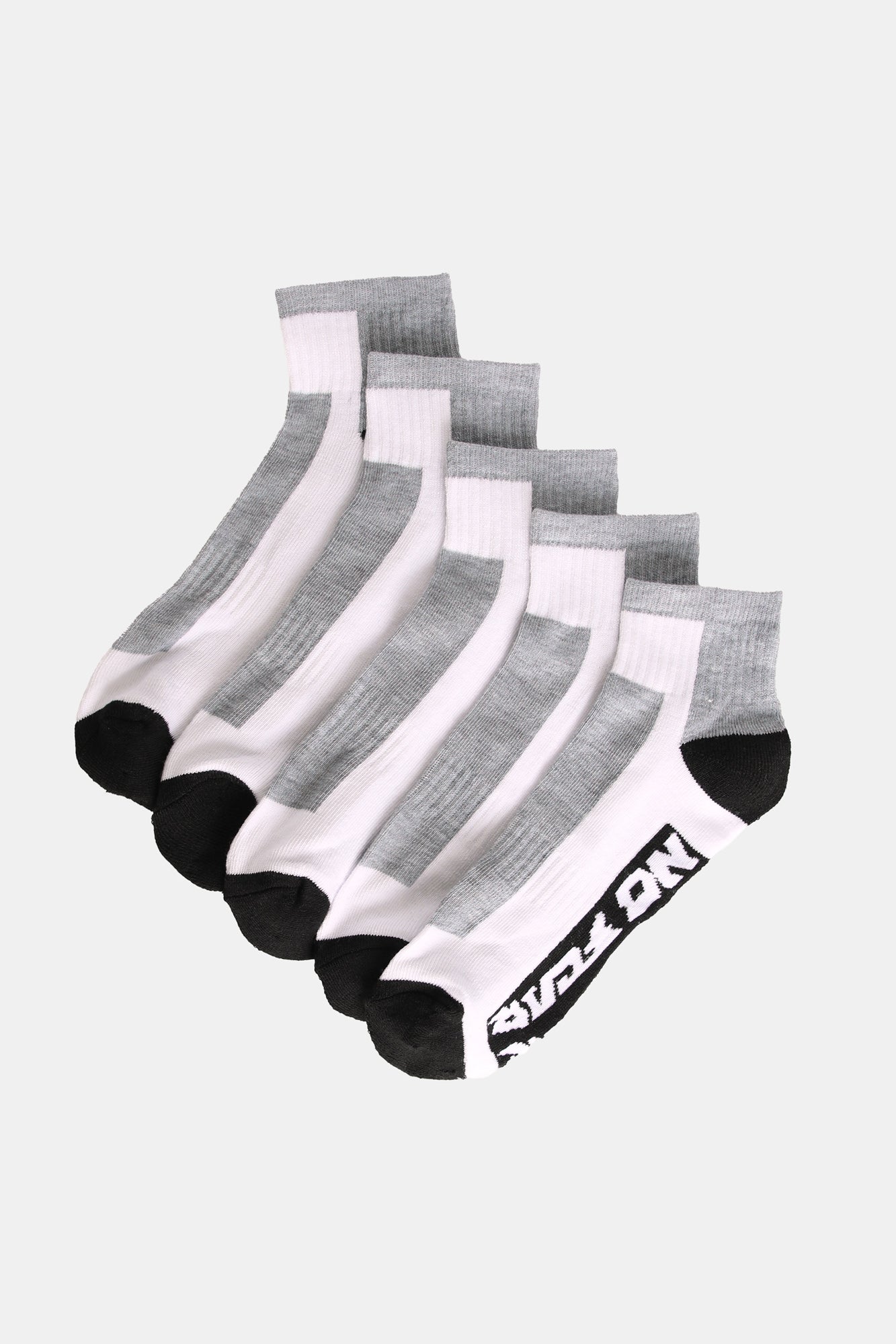 No Fear Mens 5-Pack Logo Ankle Socks - / O/S