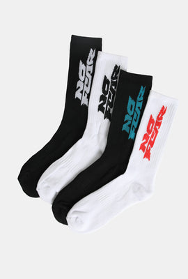 No Fear Mens 4-Pack Athletic Crew Socks