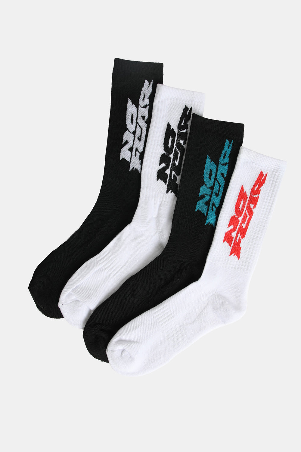 No Fear Mens 4-Pack Athletic Crew Socks No Fear Mens 4-Pack Athletic Crew Socks