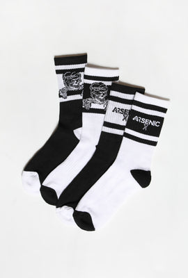 Arsenic Mens 4-Pack Athletic Crew Socks