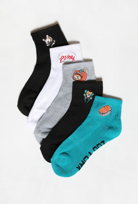 5 Paires de Socquettes Brodées Zoo York Homme