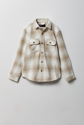 Youth Plaid Button-Up Shacket