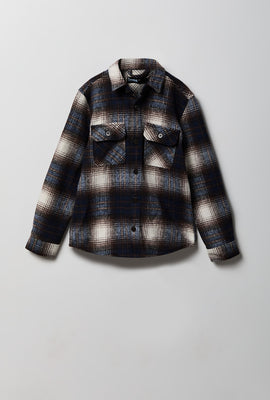 Youth Plaid Button-Up Shacket