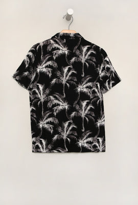 West49 Youth Palm Tree Print Rayon Button-Up