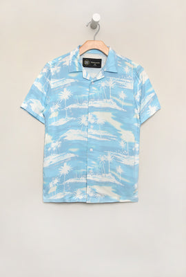 West49 Youth Tropical Print Rayon Button-Up