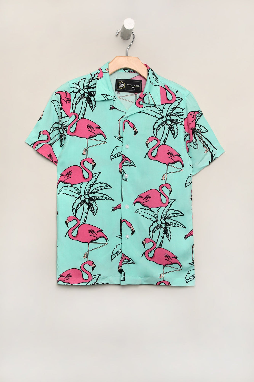 West49 Youth Flamingo Print Rayon Button-Up West49 Youth Flamingo Print Rayon Button-Up