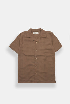 Chemise boutonnée texturée à rayures junior