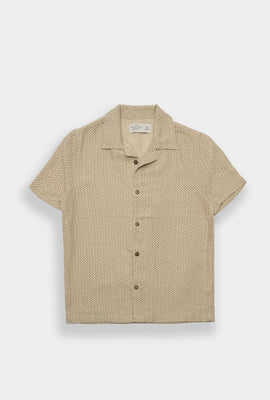 Chemise boutonnée texturée à motif géométrique junior