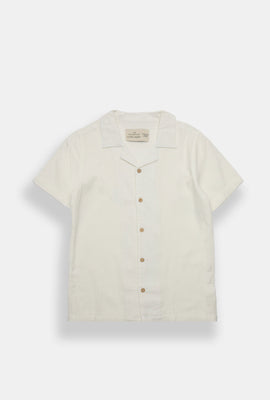 Youth Linen-Blend Button-Up Shirt