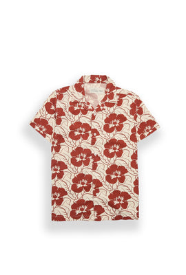 Chemise boutonnée à imprimé floral en mélange de lin junior