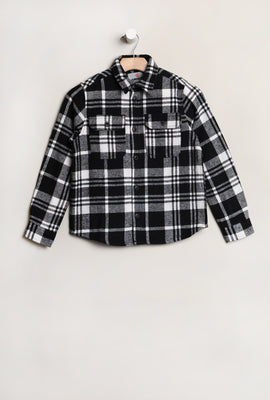 Amnesia Youth Flannel Plaid Button-Up