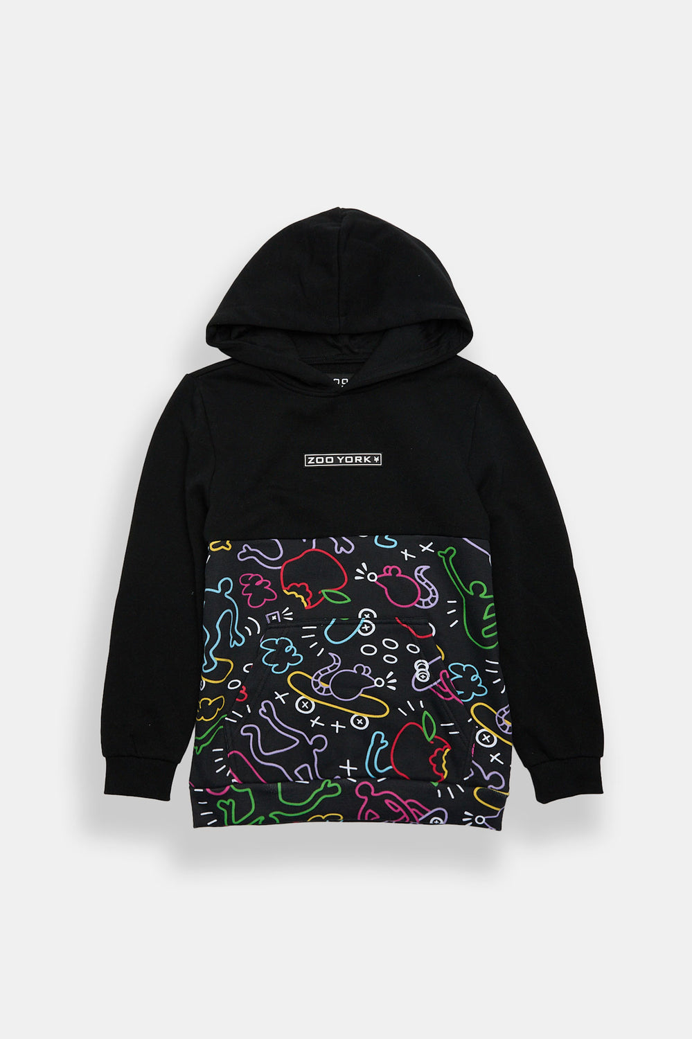 Zoo York Youth Doodle Colour Block Hoodie Zoo York Youth Doodle Colour Block Hoodie