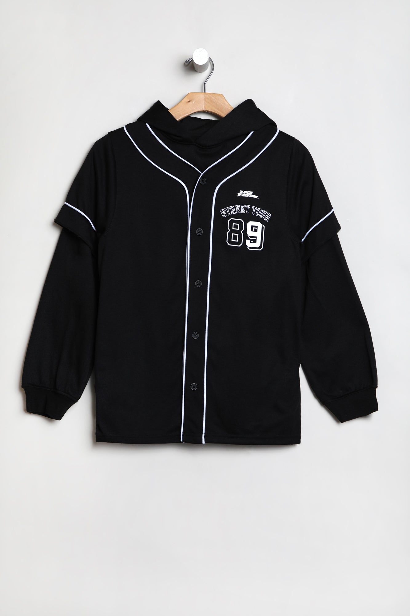 No Fear Youth Long Sleeve Baseball Jersey - Black /