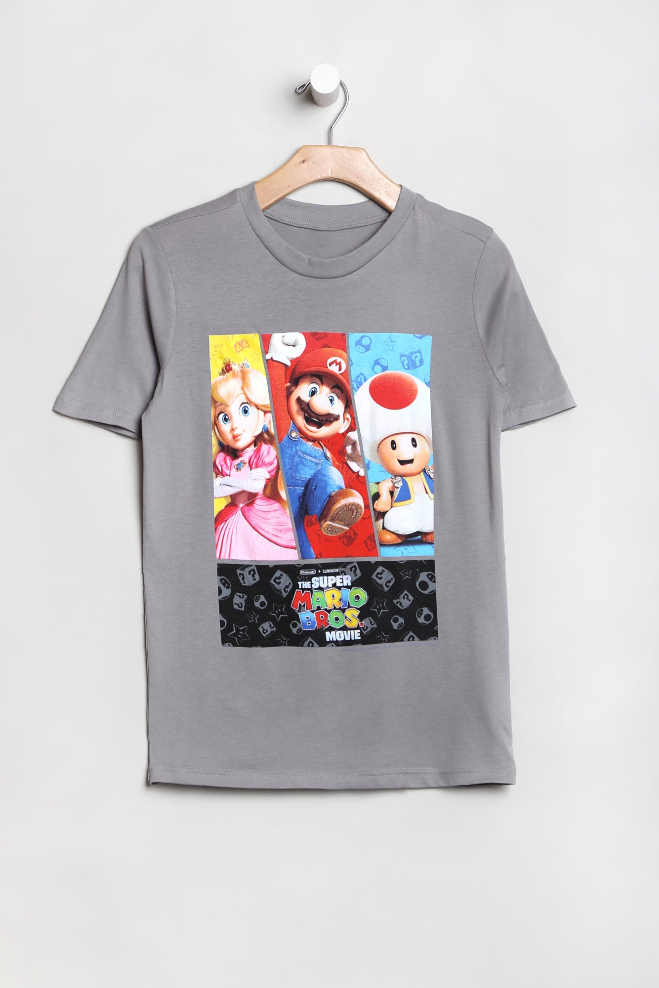 Youth Super Mario Bros. T-Shirt - Light Grey /