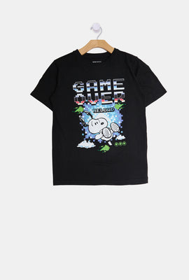 T-shirt imprimé Game Over Snoopy junior