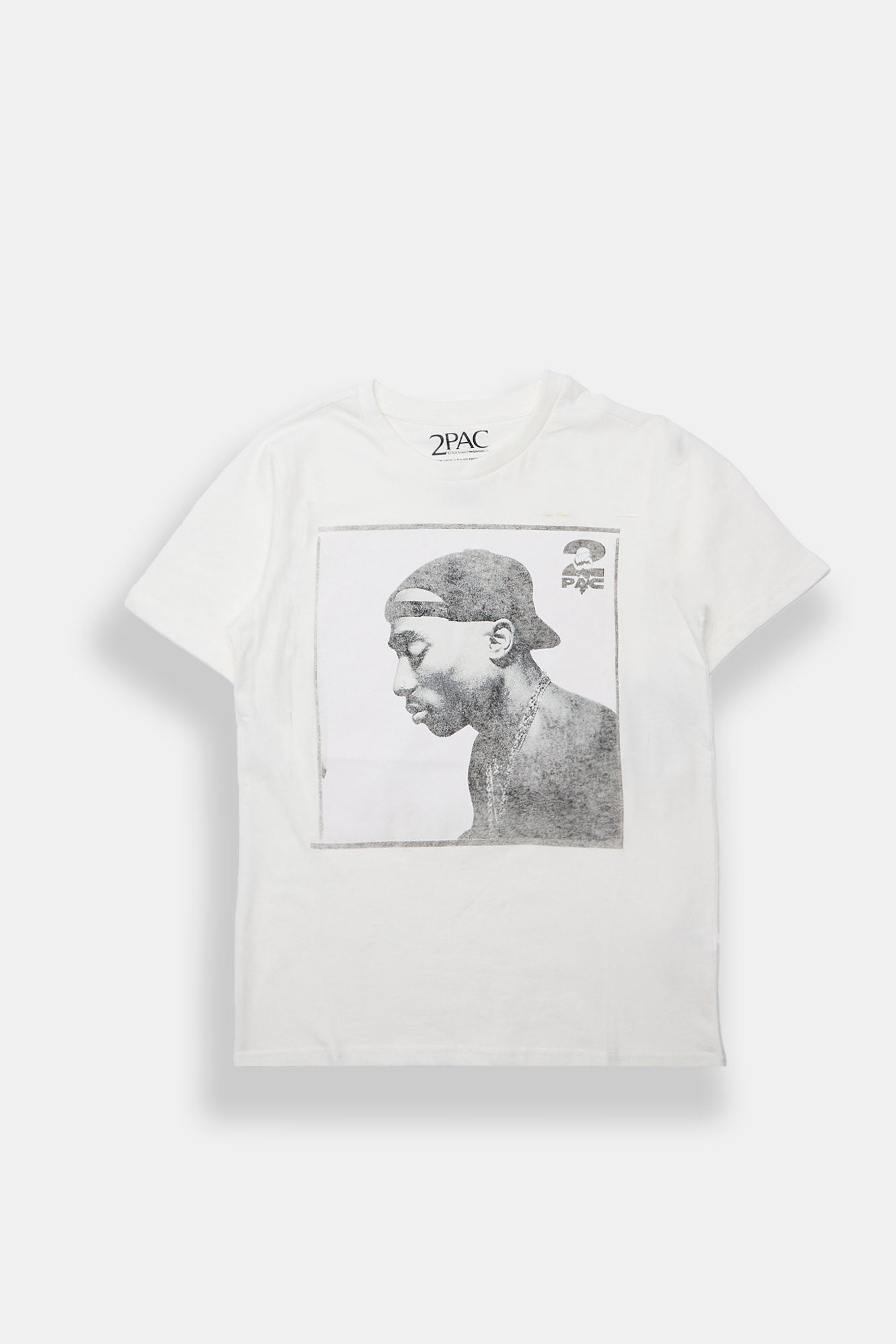 Youth 2Pac Portrait Graphic Tee - White /