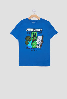 T-shirt imprimé Minecraft Survival Mode junior