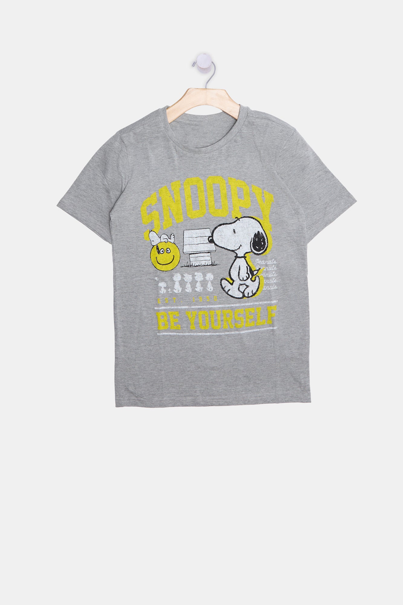 Youth Snoopy Be Yourself T-Shirt - Heather Grey /