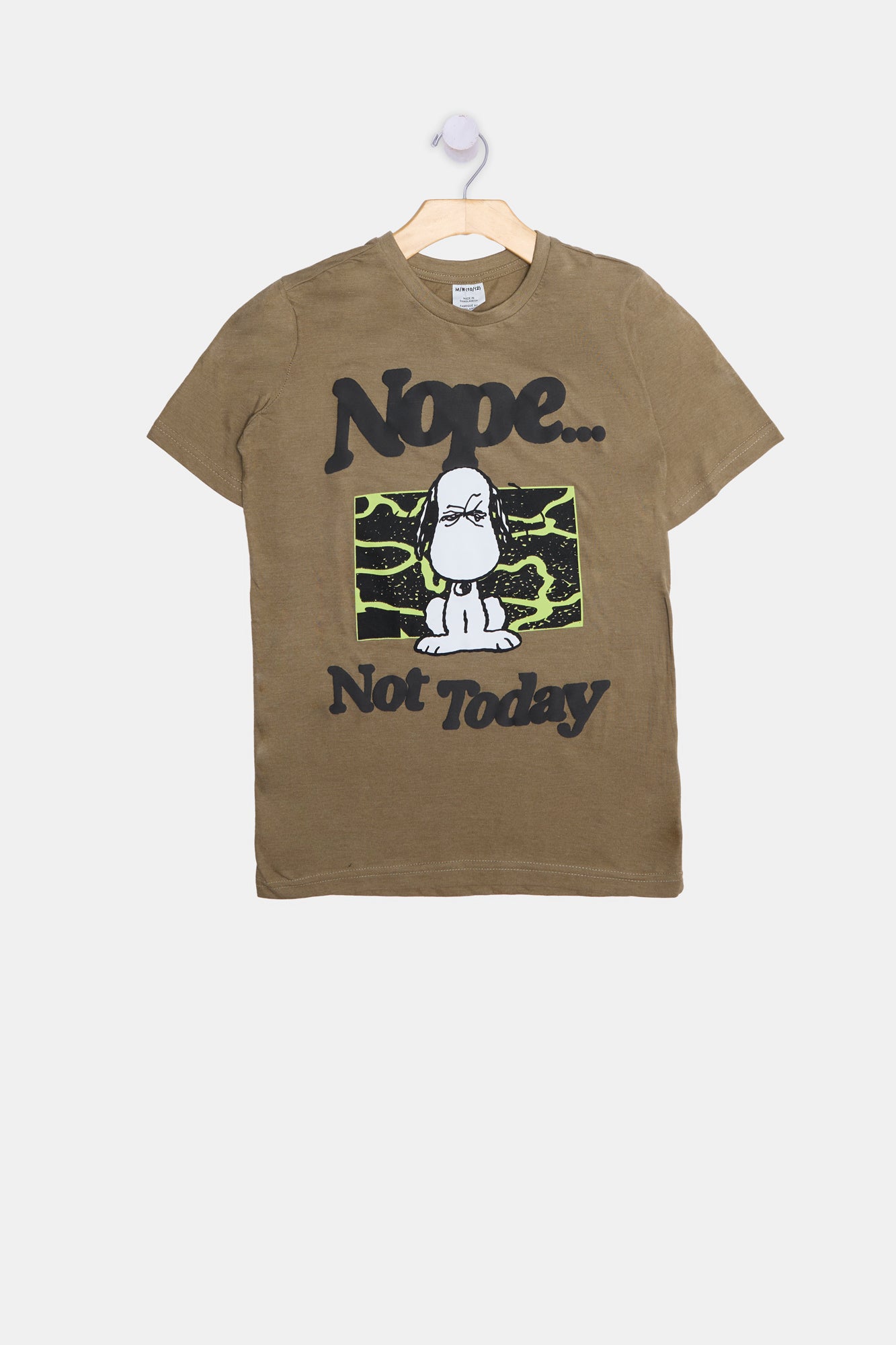 Youth Snoopy Not Today T-Shirt - Dark Green /