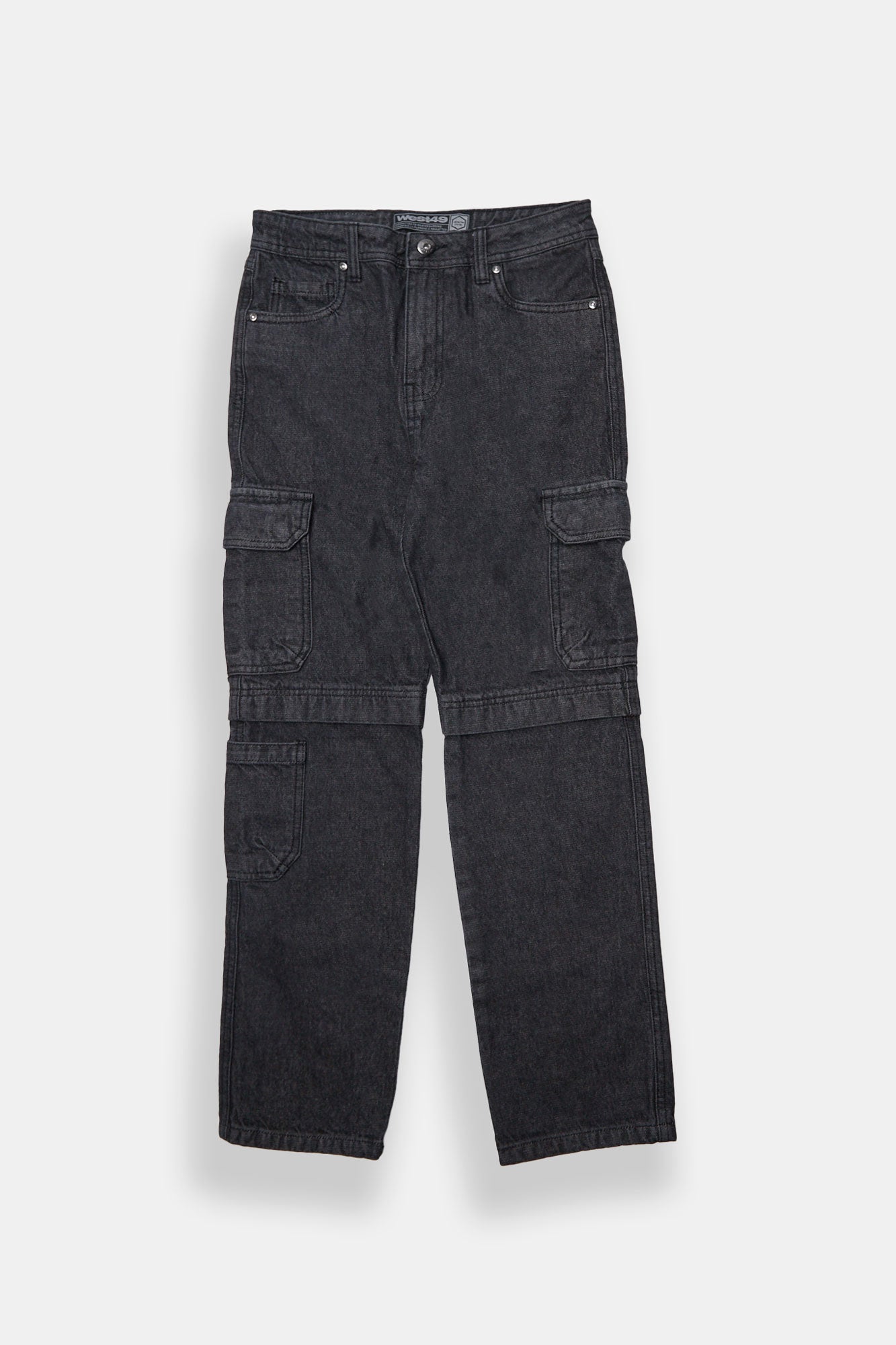 West49 Youth Faux Convertible Cargo Jeans - Black /