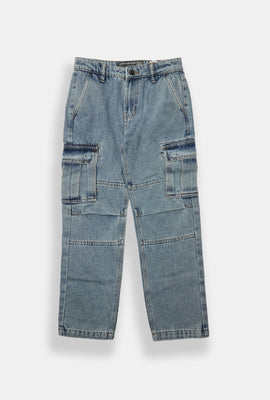 West49 Youth Light Stonewash Cargo Jeans