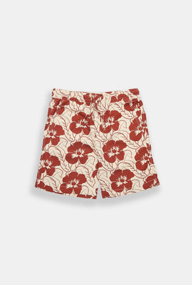 Youth Linen-Blend Floral Shorts