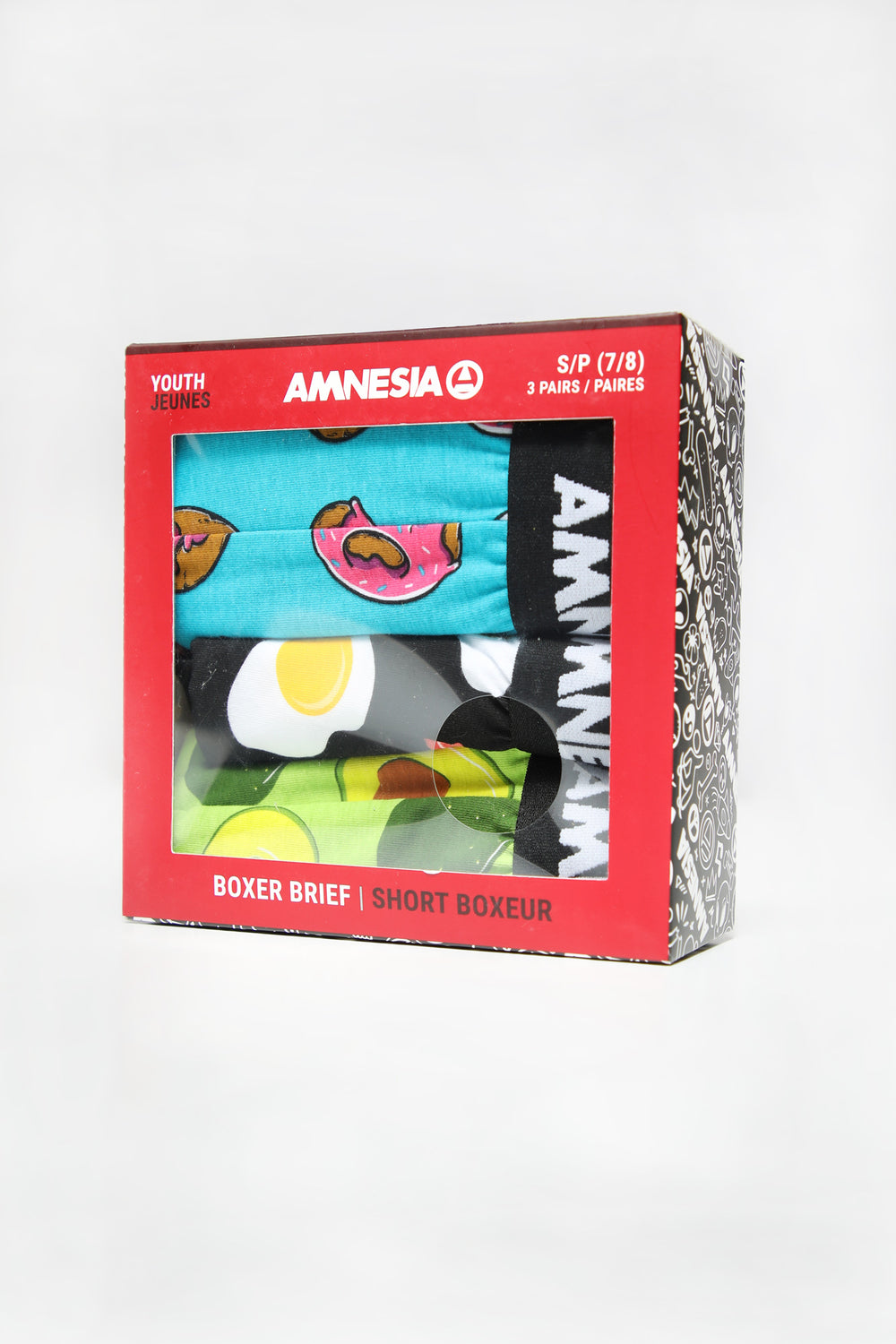 Amnesia Youth 3-Pack Food Print Boxer Briefs Amnesia Youth 3-Pack Food Print Boxer Briefs
