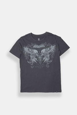 T-shirt imprimé crânes ailés Arsenic junior