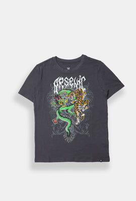 T-shirt imprimé dragon tatouage Arsenic junior