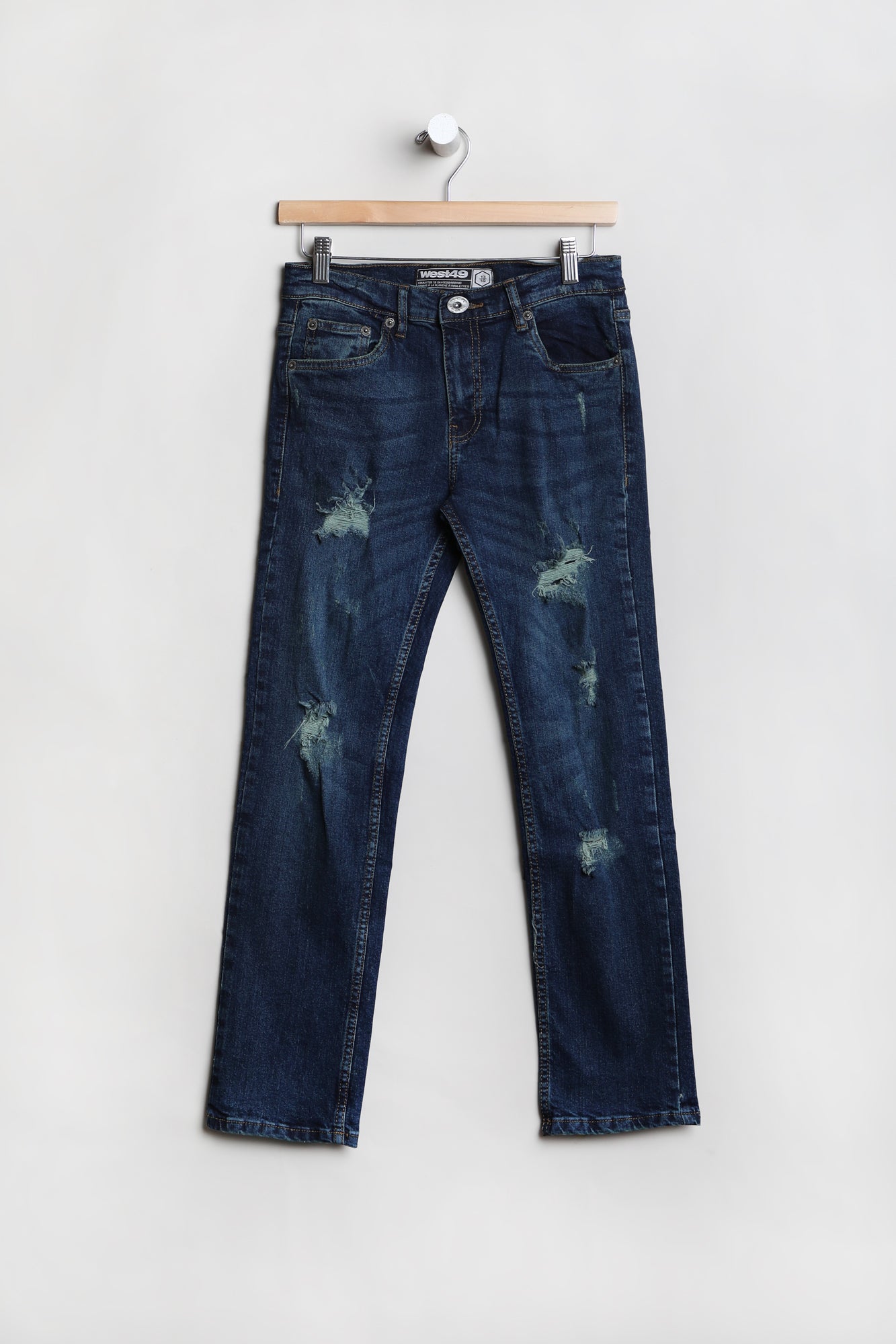 West49 Youth Distressed Slim Jeans - Rinse Denim /