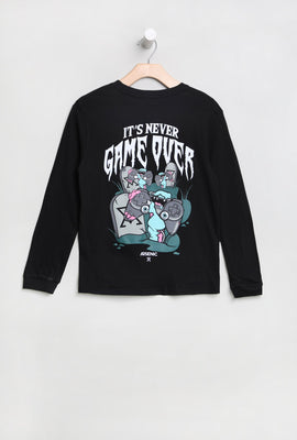 Arsenic Youth Graphic It's Never Game Over Long Sleeve Top