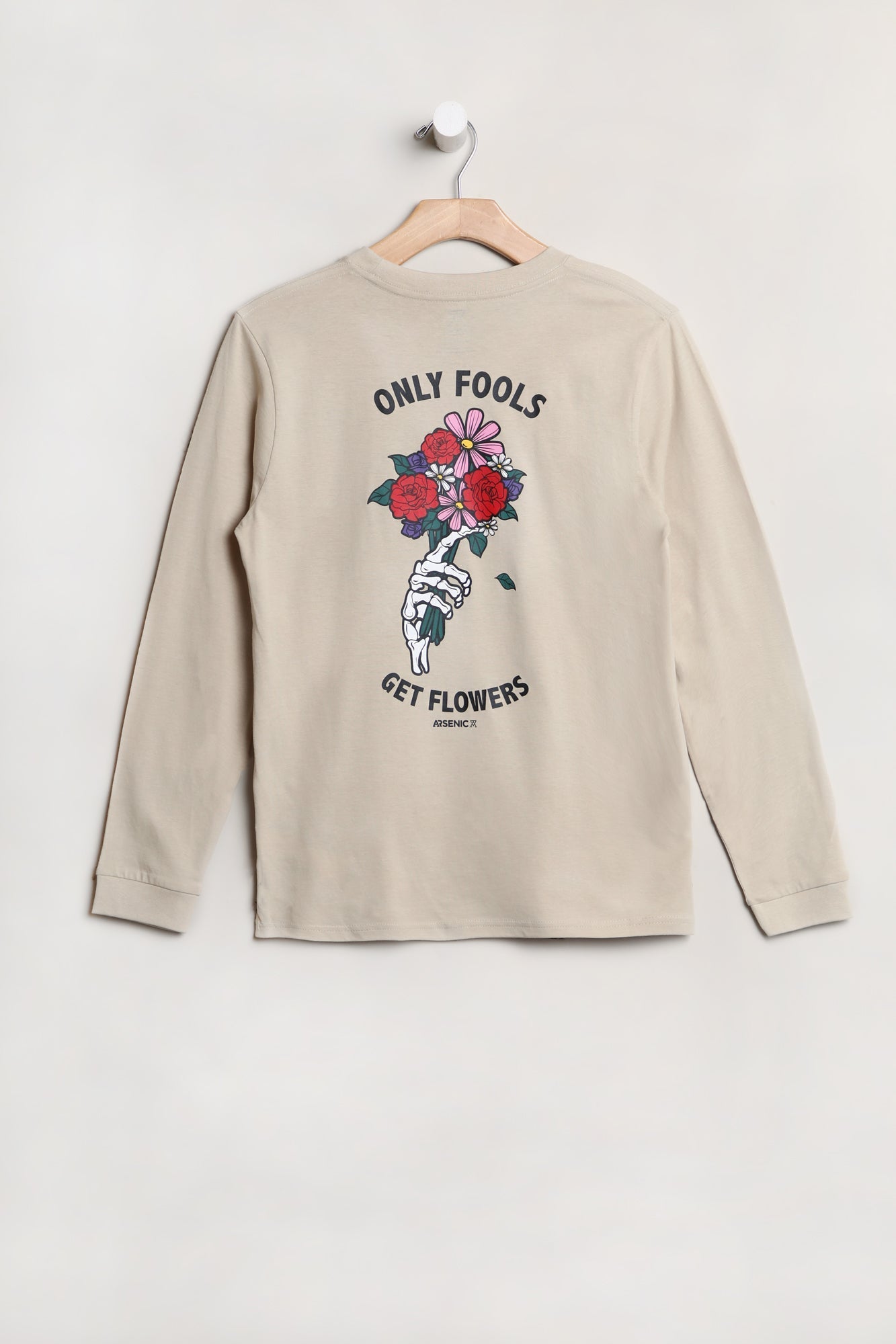 Arsenic Youth Only Fools Long Sleeve Top - Natural /