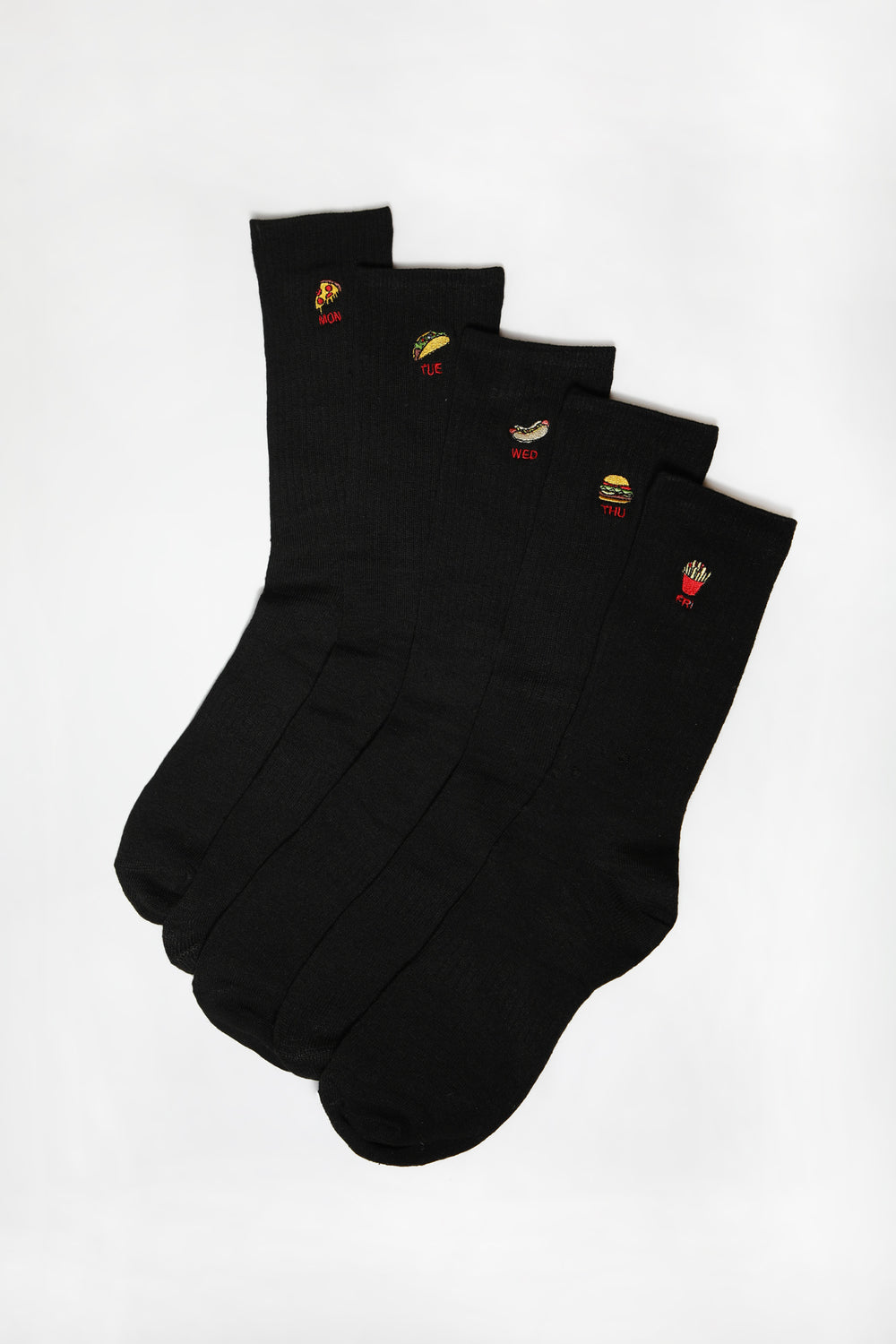 Amnesia Youth 5-Pack Embroidered Crew Socks Amnesia Youth 5-Pack Embroidered Crew Socks