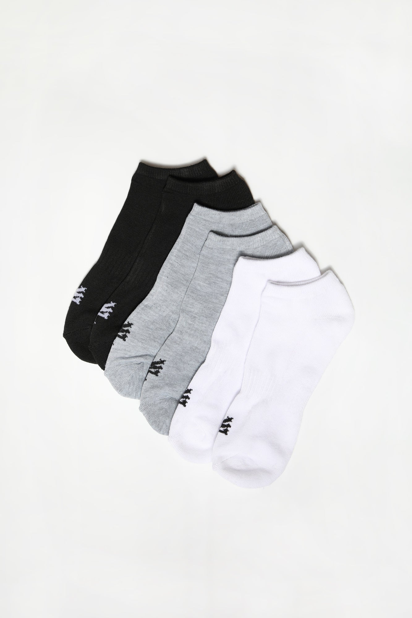 Zoo York Youth 6-Pack Saver No Show Socks - Black with White / O/S