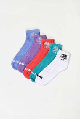 West49 Youth 5-Pack Tropical Logo Ankle Socks