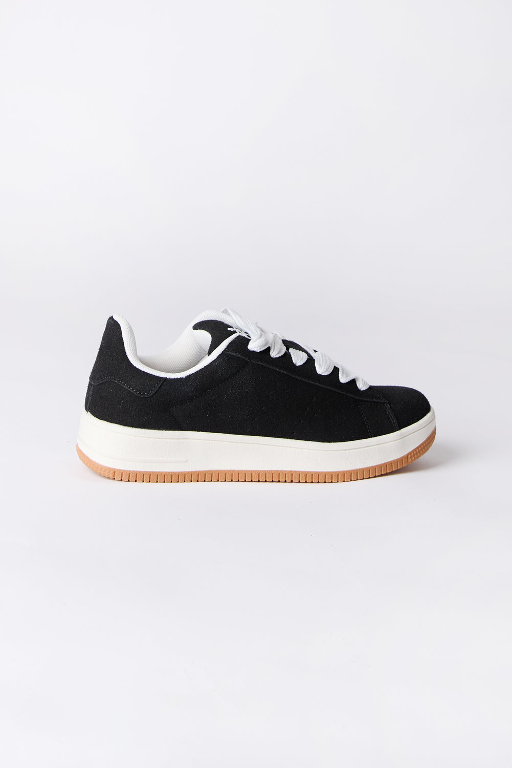 Zoo York Youth Black and White Suede Low Tops Black with White